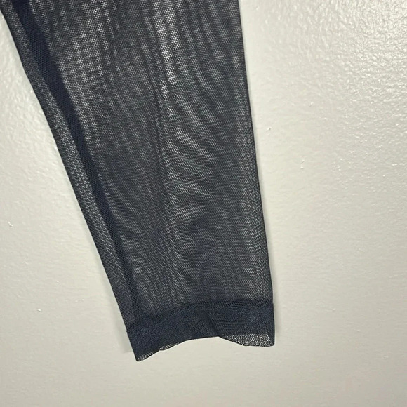 *NWT* DKNY Top with Twist Front and Mesh Overlay in Navy/Russet, S, Blue, Orange - Picture 7 of 10